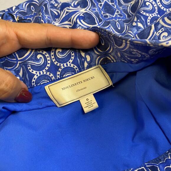 Anthroplogie Pencil Skirt Moulinette Soeurs Blue Multicolor Floral Print - Picture 3 of 5